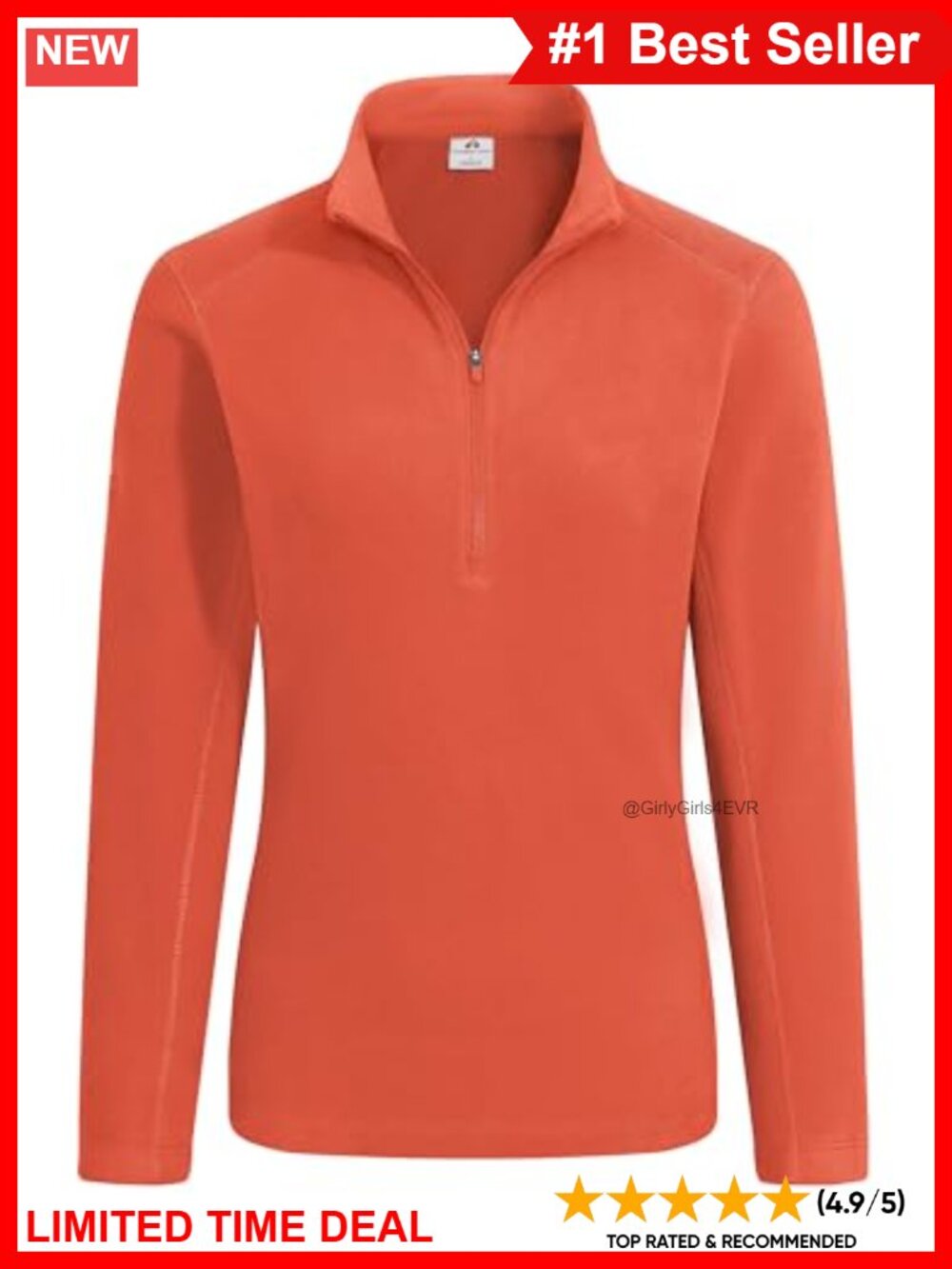 Polartec Micro Fleece Quarter Zip Pullover Long Sleeve Lightweight Sweatshirt